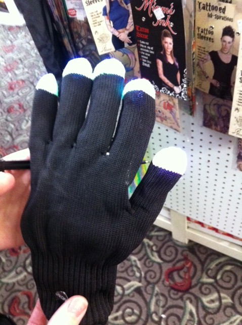 Woodworm lit-up gloves